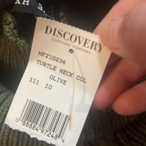 HYFVE olive knit half mid-drift sweater from Discovery- Size Small NWT - Picture 6 of 6